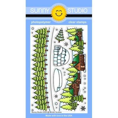Sunny Studio Clear Stamps - Winter Scenes